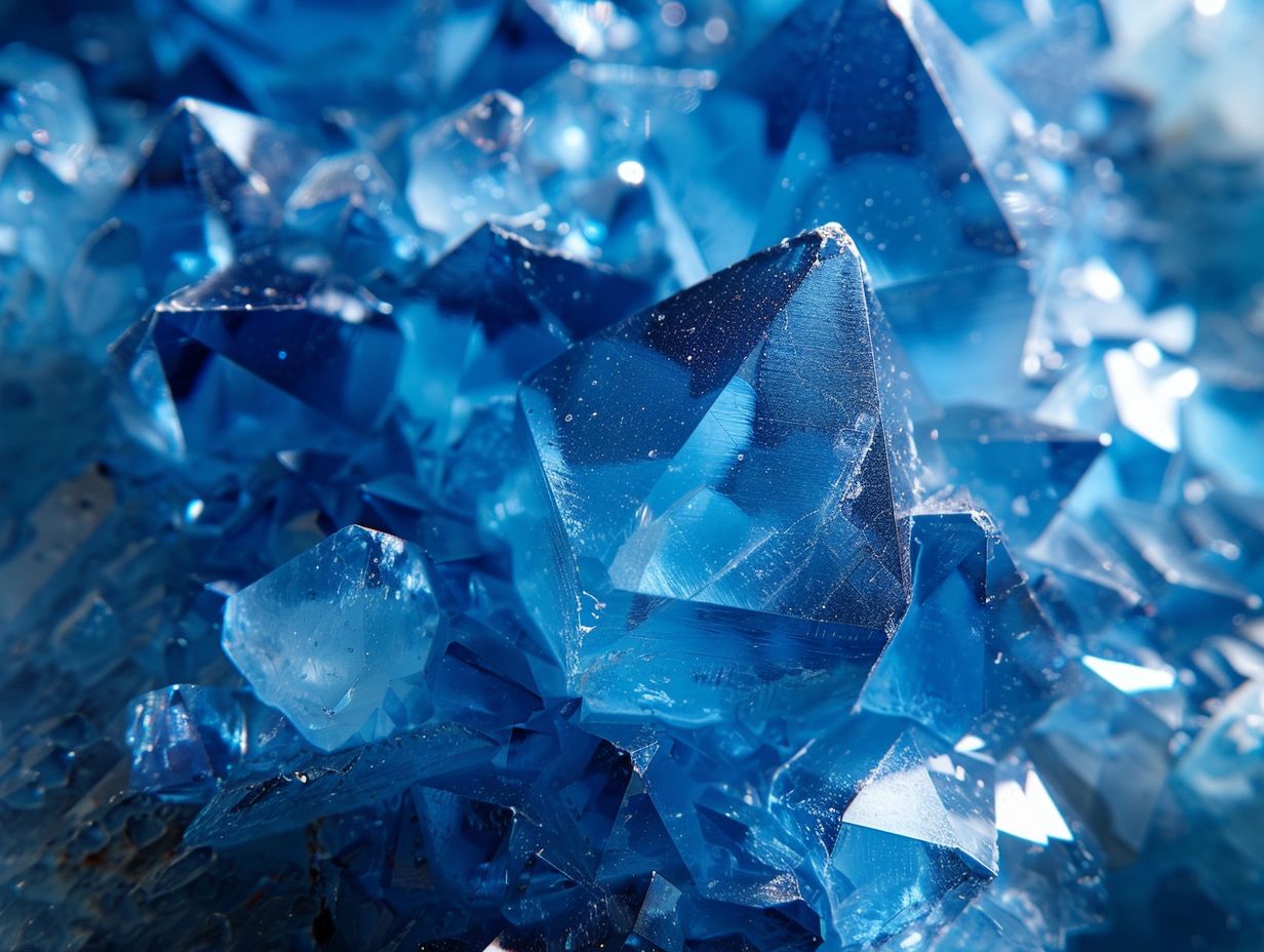 Blue Quartz crystal displaying its distinct blue hue, symbolizing deep spiritual meaning and tranquility.